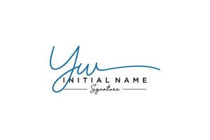 Initial YW signature logo template vector. Hand drawn Calligraphy lettering Vector illustration.