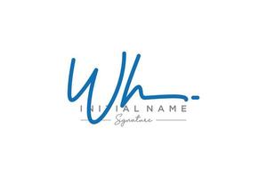 Initial WH signature logo template vector. Hand drawn Calligraphy lettering Vector illustration.