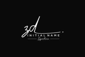 Initial ZD signature logo template vector. Hand drawn Calligraphy lettering Vector illustration.