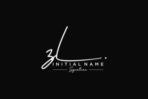 Initial ZL signature logo template vector. Hand drawn Calligraphy lettering Vector illustration.