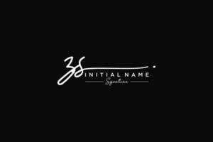 Initial ZS signature logo template vector. Hand drawn Calligraphy lettering Vector illustration.