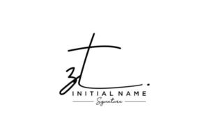 Initial ZT signature logo template vector. Hand drawn Calligraphy lettering Vector illustration.