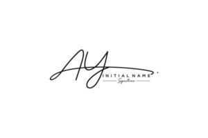 Initial AY signature logo template vector. Hand drawn Calligraphy lettering Vector illustration.