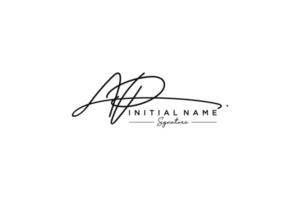 Initial AP signature logo template vector. Hand drawn Calligraphy lettering Vector illustration.