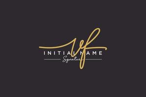Initial VF signature logo template vector. Hand drawn Calligraphy lettering Vector illustration.