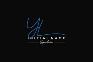 Initial YL signature logo template vector. Hand drawn Calligraphy lettering Vector illustration.