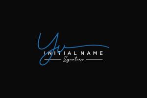 Initial YV signature logo template vector. Hand drawn Calligraphy lettering Vector illustration.