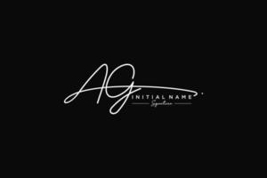 Initial AG signature logo template vector. Hand drawn Calligraphy lettering Vector illustration.