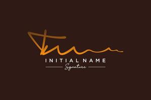 Initial TM signature logo template vector. Hand drawn Calligraphy lettering Vector illustration.