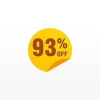93 discount, Sales Vector badges for Labels, , Stickers, Banners, Tags, Web Stickers, New offer. Discount origami sign banner.