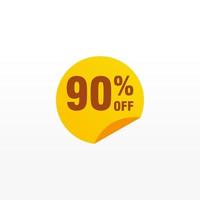 90 discount, Sales Vector badges for Labels, , Stickers, Banners, Tags, Web Stickers, New offer. Discount origami sign banner.