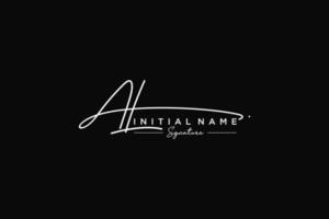 Initial AL signature logo template vector. Hand drawn Calligraphy lettering Vector illustration.