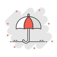 Umbrella icon in flat style. Parasol vector illustration on white isolated background. Canopy business concept.