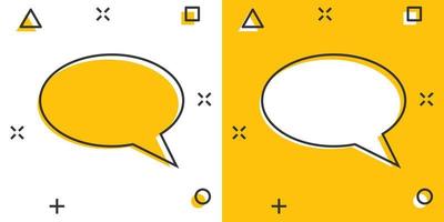 Vector cartoon blank empty speech bubble icon in comic style. Dialogue box illustration pictogram. Speech message splash effect concept.