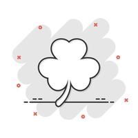 icono de trébol de cuatro hojas en estilo plano. Ilustración de vector de día de San Patricio sobre fondo blanco aislado. concepto de negocio de forma de flor.