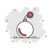 Bomb icon in flat style. Dynamite vector illustration on white isolated background. C4 tnt business concept.