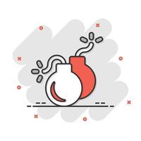 Bomb icon in flat style. Dynamite vector illustration on white isolated background. C4 tnt business concept.