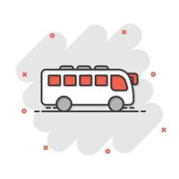 Bus icon in flat style. Coach vector illustration on white isolated background. Autobus vehicle business concept.