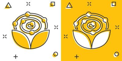 icono antioxidante en estilo cómico. ilustración de vector de dibujos animados de molécula sobre fondo blanco aislado. concepto de negocio de efecto de salpicadura de desintoxicación.