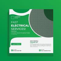 Modern and clean elctrician services social media banner design vector
