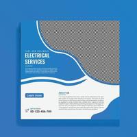 diseño de banner de redes sociales de servicios eléctricos modernos y limpios vector