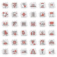 Global money icon set in comic style. Global information cartoon vector illustration on white isolated background. Finance data splash effect business concept.