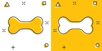 Vector cartoon dog bone toy icon in comic style. Bone sign illustration pictogram. Skeleton business splash effect concept.