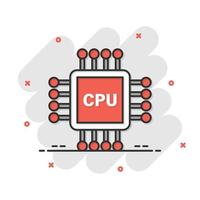 icono de cpu de computadora en estilo plano. ilustración de vector de placa de circuito sobre fondo blanco aislado. concepto de negocio de chip de placa base.