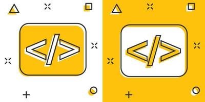 icono de fuente abierta de dibujos animados vectoriales en estilo cómico. pictograma de ilustración del concepto de programación api. concepto de efecto de salpicadura de negocio de tecnología de programador. vector