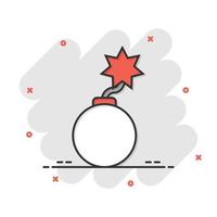 Bomb icon in flat style. Dynamite vector illustration on white isolated background. C4 tnt business concept.