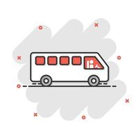 Bus icon in flat style. Coach vector illustration on white isolated background. Autobus vehicle business concept.