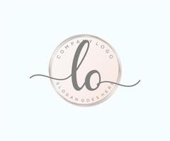 Initial LO feminine logo. Usable for Nature, Salon, Spa, Cosmetic and Beauty Logos. Flat Vector Logo Design Template Element.