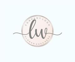 Initial LW feminine logo. Usable for Nature, Salon, Spa, Cosmetic and Beauty Logos. Flat Vector Logo Design Template Element.