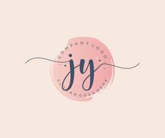 Initial JY feminine logo. Usable for Nature, Salon, Spa, Cosmetic and Beauty Logos. Flat Vector Logo Design Template Element.