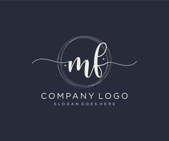 Initial MF feminine logo. Usable for Nature, Salon, Spa, Cosmetic and Beauty Logos. Flat Vector Logo Design Template Element.