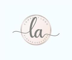 Initial LA feminine logo. Usable for Nature, Salon, Spa, Cosmetic and Beauty Logos. Flat Vector Logo Design Template Element.