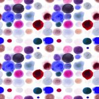 Seamless watercolor polka dots, geometric painting. photo