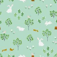 naturaleza en un patrón sin fisuras de primavera para productos decorativos, para niños, telas, textiles, estampados o papel tapiz vector