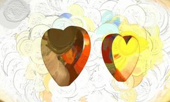 3D Illustration Hearts Romantic Background photo