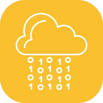 icono de vector de codificación de nube