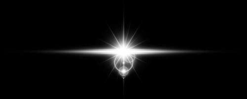 Light effect of lens flares. transparent glowing lights starburst effects with sparkles on a transparent background. photo