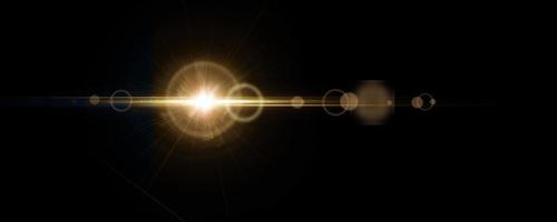 Light effect of lens flares. transparent glowing lights starburst effects with sparkles on a transparent background. photo