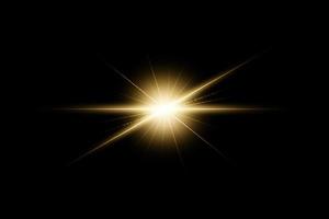 Light effect of lens flares. transparent glowing lights starburst effects with sparkles on a transparent background. photo