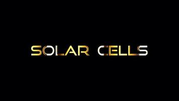 Solar Cells golden text animation abstract background video