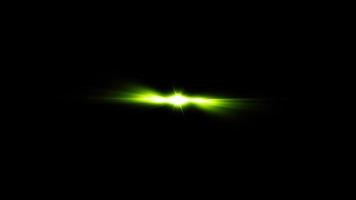 Abstract Center glow lime green optical flare light video