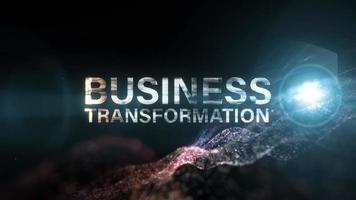 Business Transformation text abstract science technology hitech background video