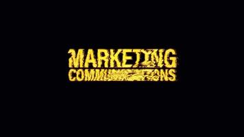 Marketing Communications glitch text effect cimematic title animation video