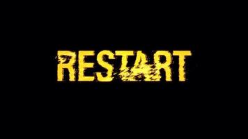 Restart glitch text effect cimematic title animation video