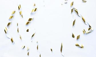 confeti dorado abstracto para marco, espacio de copia y fondo foto