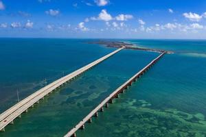 key west island florida highway and bridges over the sea aerial view photo